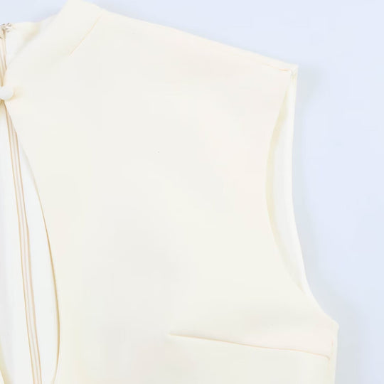 Damen figurbetontes Sommerkleid mit V-Ausschnitt und Rückenschlitz EB