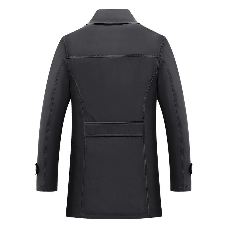 Herren Kurztrenchcoat mit kariertem Innenfutter und Schulterklappen EB