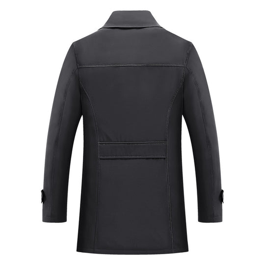 Herren Kurztrenchcoat mit kariertem Innenfutter und Schulterklappen EB