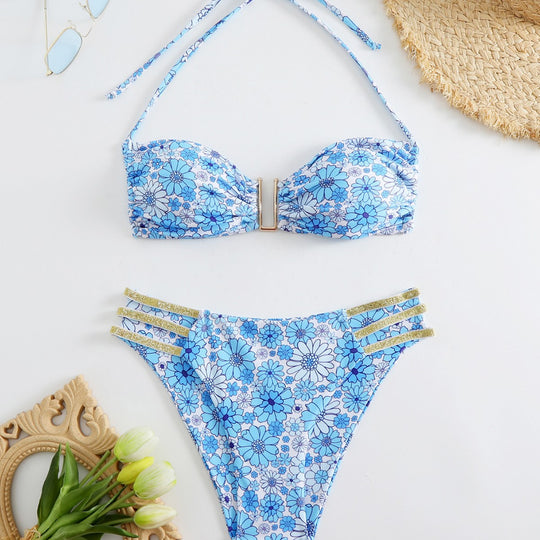 Damen Bandeau-Bikini mit verstellbaren Trägern und elegantem Schnitt EB