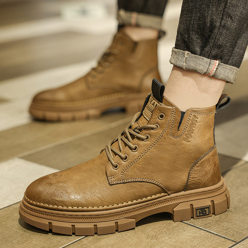 Damen Robuste Lederboots mit rutschfester Gummisohle und dämpfendem Innenfutter EB