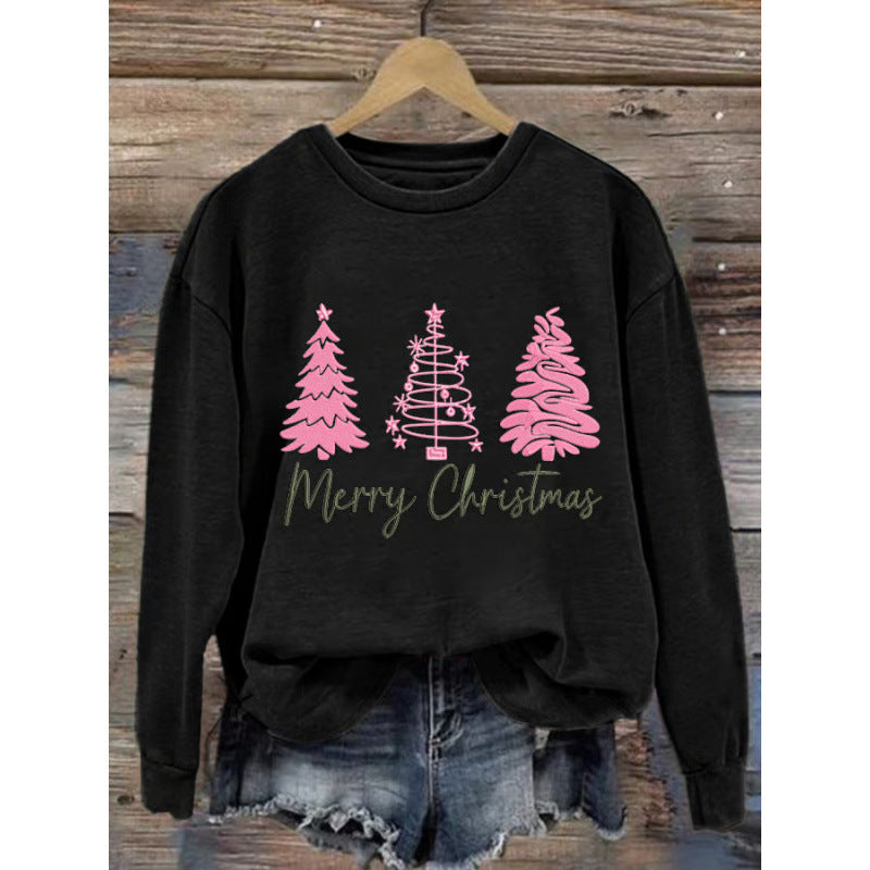 Damen gemütlicher Christmas Sweatshirt mit festlichem Print EB