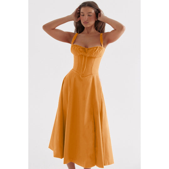 Damen Maxikleid mit floralem Design und elegantem Schlitz EB