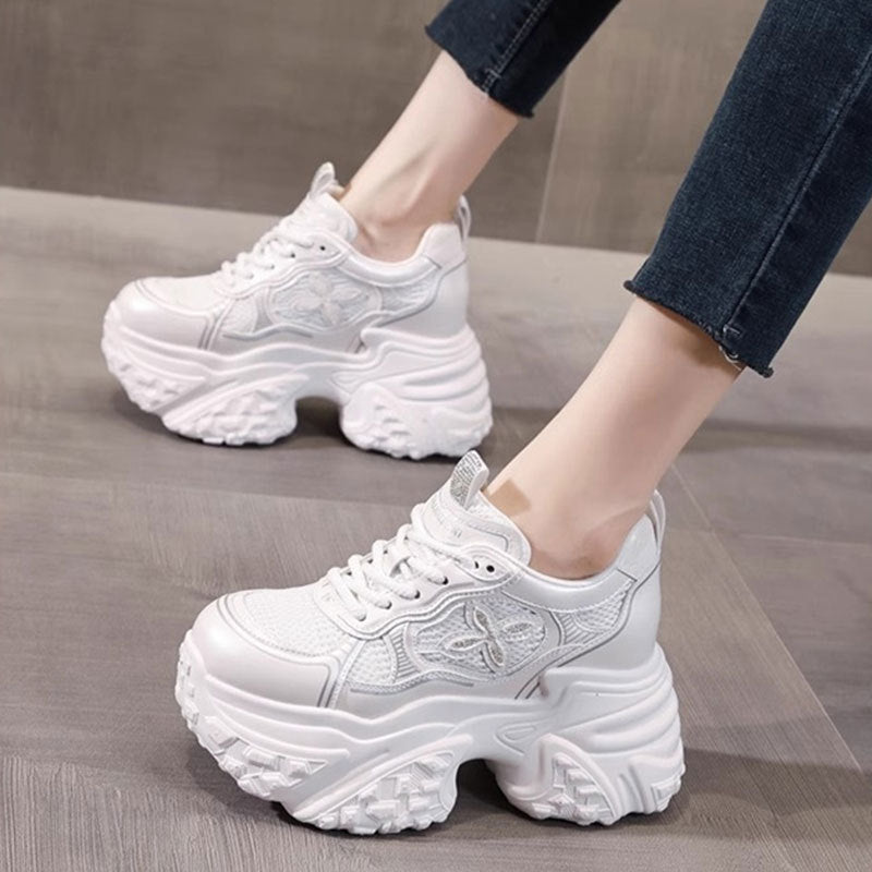 Damen Chunky Sneakers mit voluminösem Profil und atmungsaktiver Struktur EB