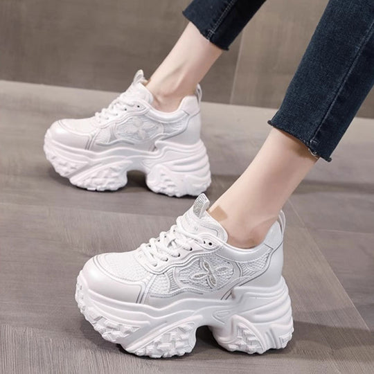 Damen Chunky Sneakers mit voluminösem Profil und atmungsaktiver Struktur EB