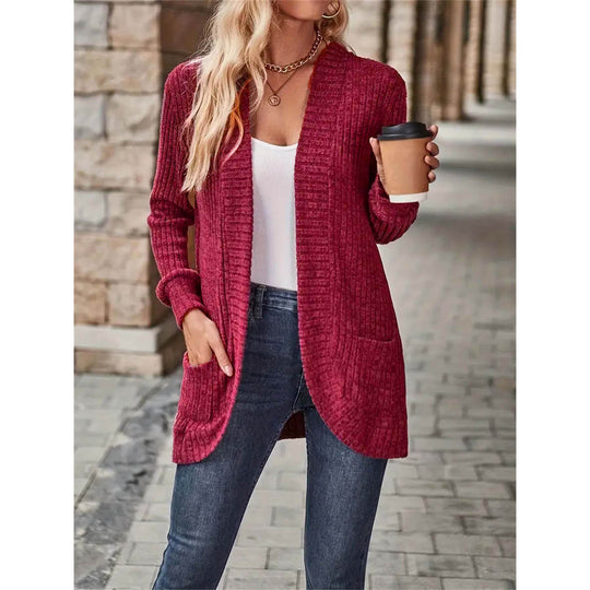 Damen Strickjacke mit lässigem Schnitt und praktischen Taschen EB