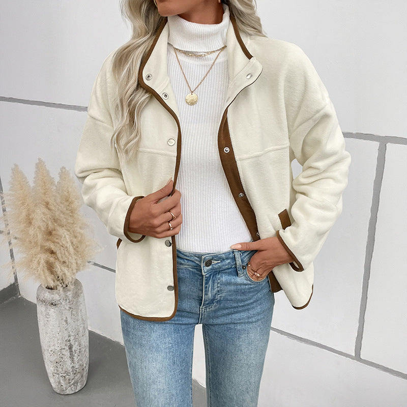 Damen Fleecejacke mit kontrastierenden Details EB