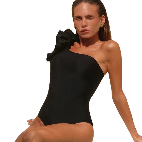 Damen Eleganter Einteiler-Badeanzug mit raffiniertem Rüschendetail EB