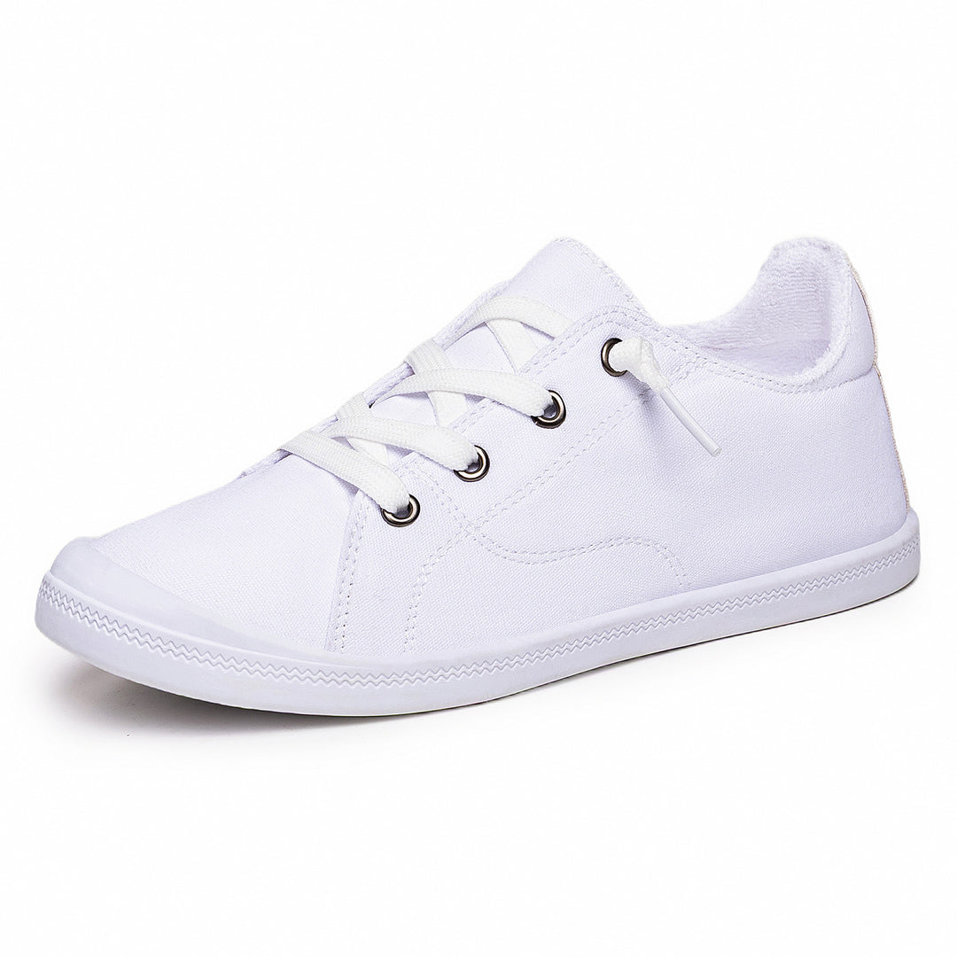 Damen Bequeme Canvas Sneakers mit atmungsaktiver Innensohle EB