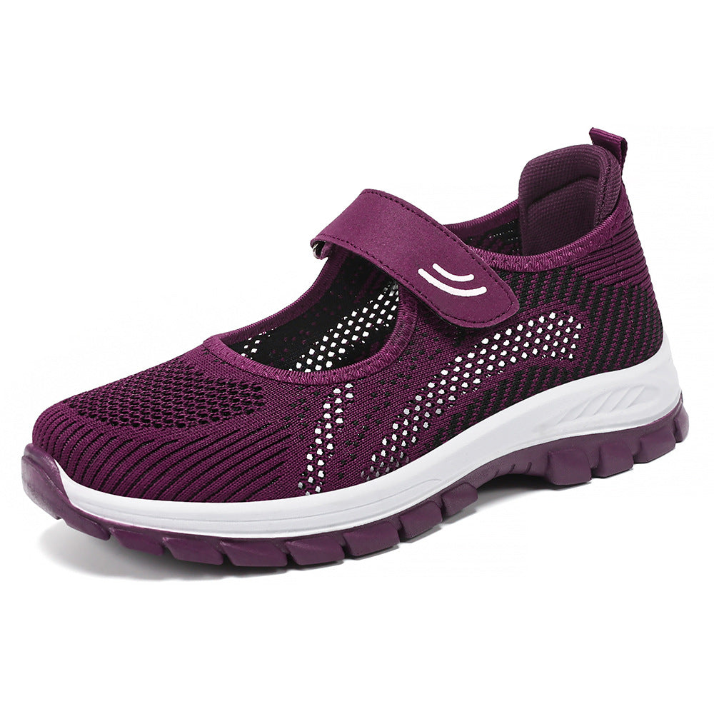 Damen Sportliche Slip-On Sneakers mit verstellbarem Riemen EB