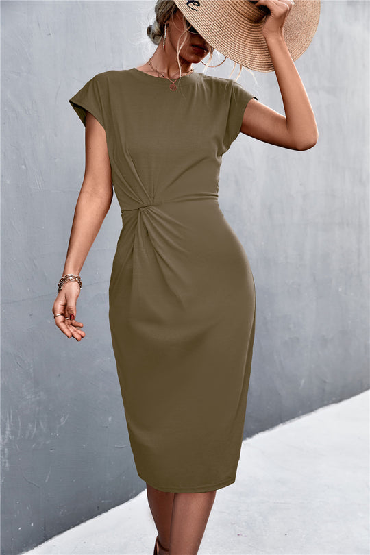 Damen Stretchkleid mit raffinierter Drapierung EB