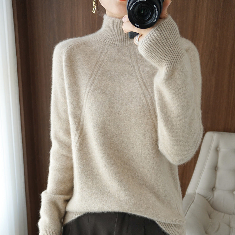 Damen kuscheliger Rollkragenpullover aus feinem Material mit lässigem Schnitt EB