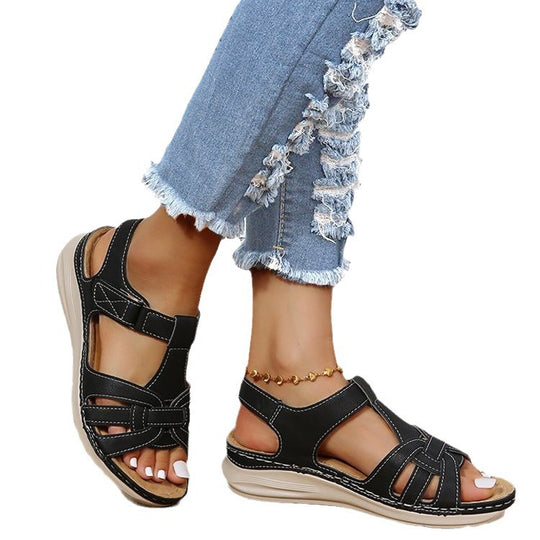 Damen Komfortable Freizeitsandalen mit ergonomischem Fußbett und verstellbaren Riemen EB