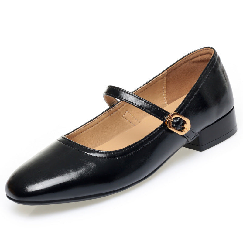 Damen Elegante Mary Jane Ballerinas mit Schmuckdetails und bequemem Absatz EB