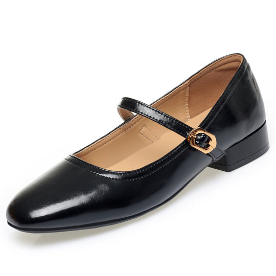 Damen Elegante Mary Jane Ballerinas mit Schmuckdetails und bequemem Absatz EB