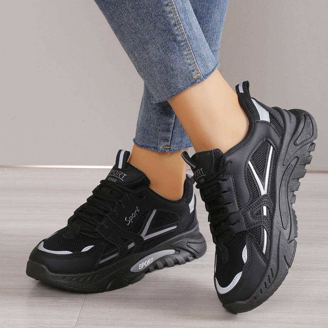 Damen Sportliche Sneakers mit flexibler Laufsohle und atmungsaktivem Obermaterial EB