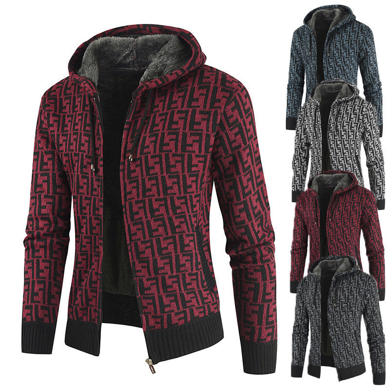 Herren Warm gefütterte Kapuzenjacke EB