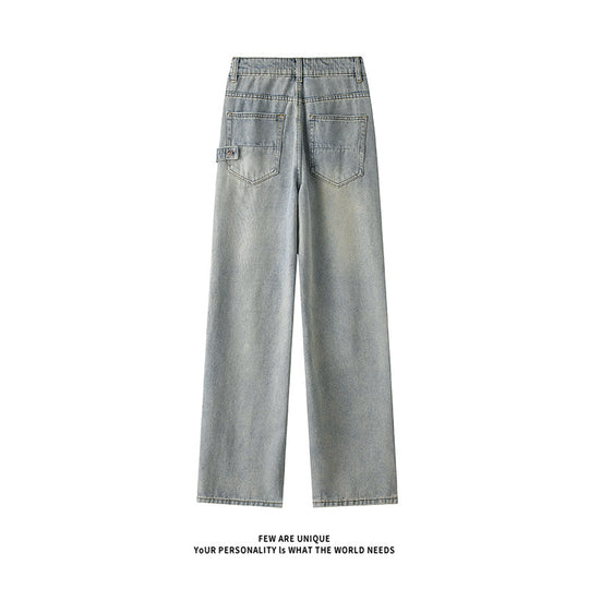 Herren Weitgeschnittene Jeans mit hohem Bund und praktischen Taschen EB