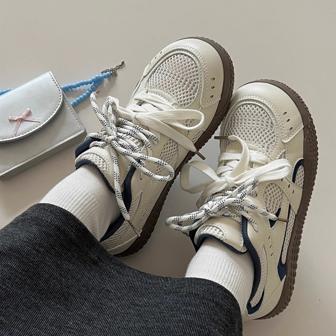 Damen Sportliche Freizeitsneakers mit atmungsaktiver Mesh-Oberfläche EB