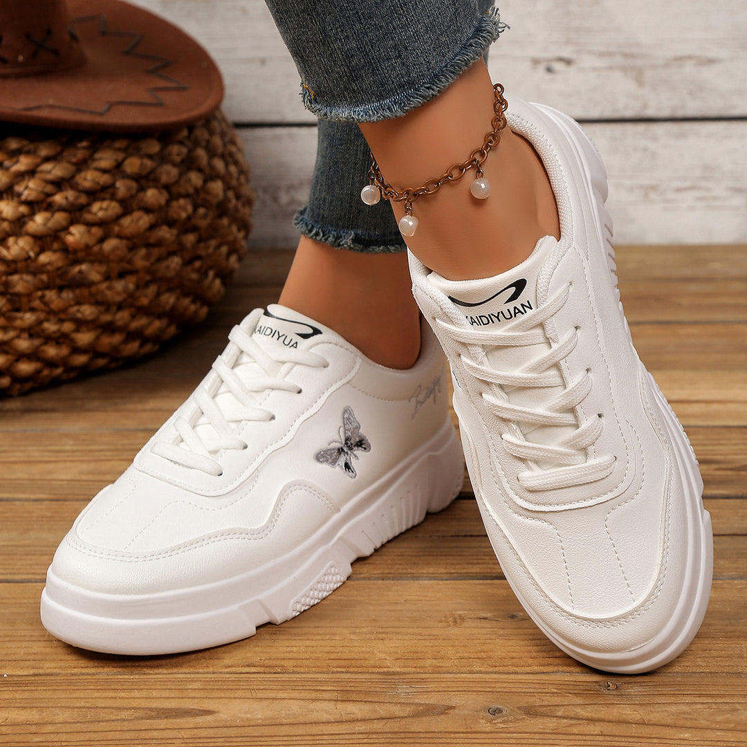 Damen Bequeme Sneakers mit verspieltem Schmetterlingsmotiv EB