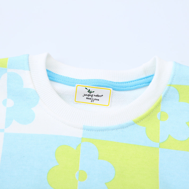 Mädchen Sweatshirt mit buntem Blumenmuster EB