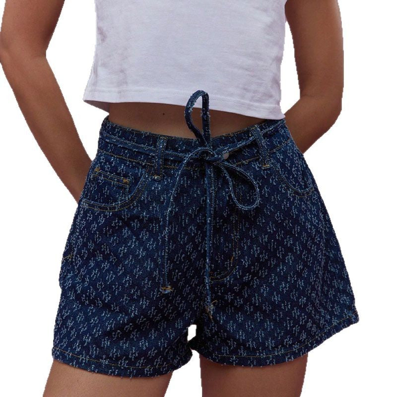 Damen Jeans-Shorts mit verstellbarem Bund und trendigem Schnitt EB