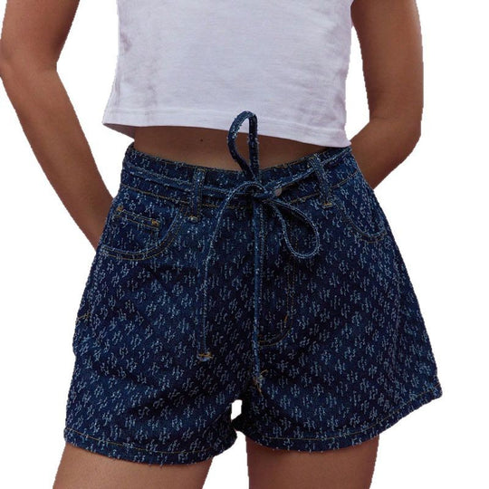 Damen Jeans-Shorts mit verstellbarem Bund und trendigem Schnitt EB