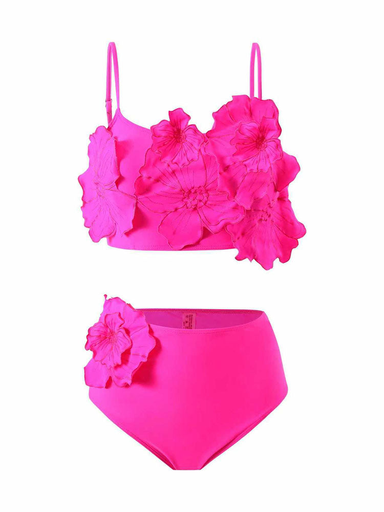Damen Floral Bikini mit voluminösem Blüten-Design EB
