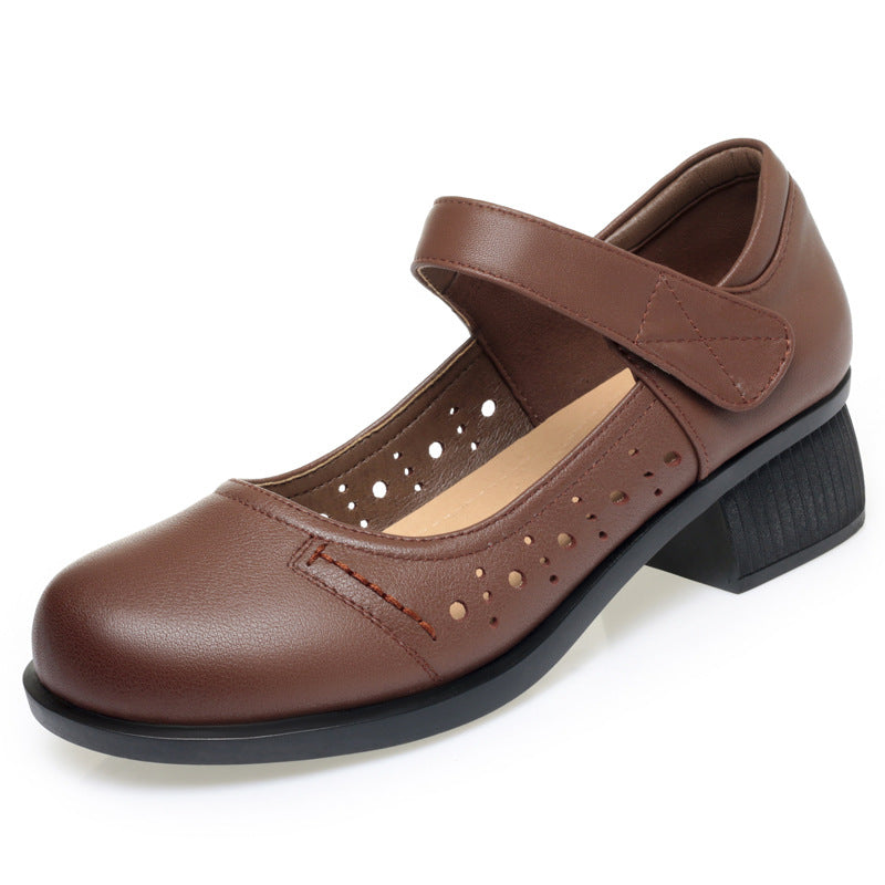 Damen Mary Jane Schuhe mit bequemer Sohle und verstellbarem Riemen EB