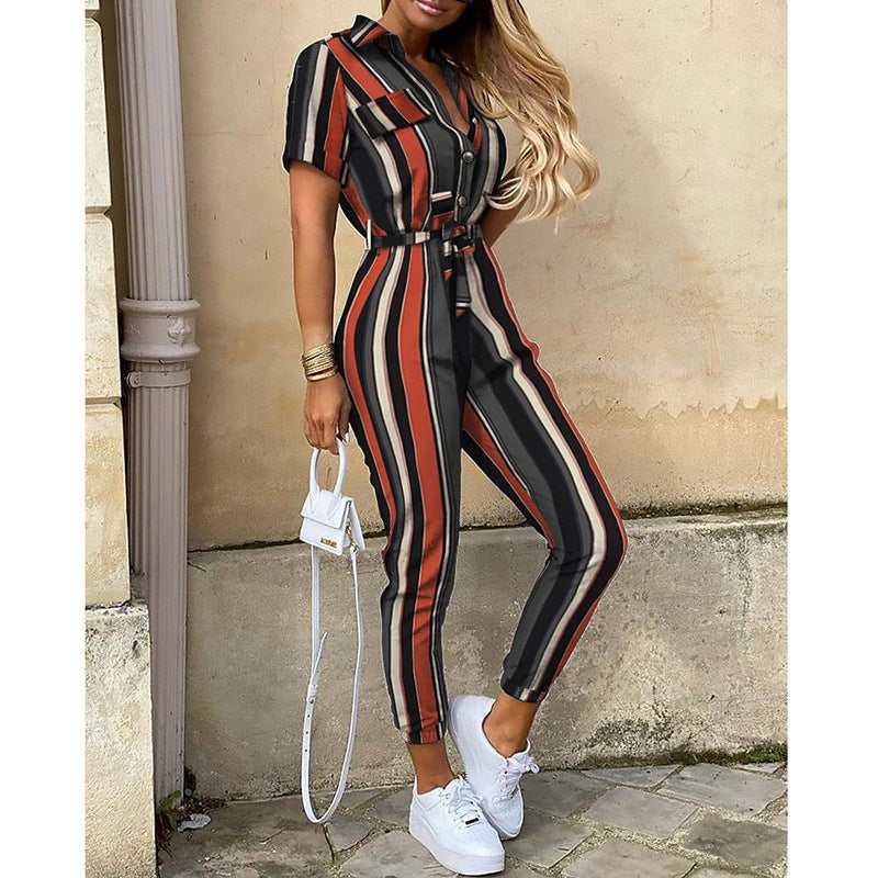 Damen eleganter Jumpsuit mit tailliertem Schnitt und praktischen Taschen EB