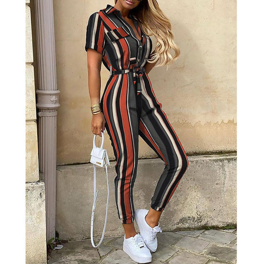 Damen eleganter Jumpsuit mit tailliertem Schnitt und praktischen Taschen EB