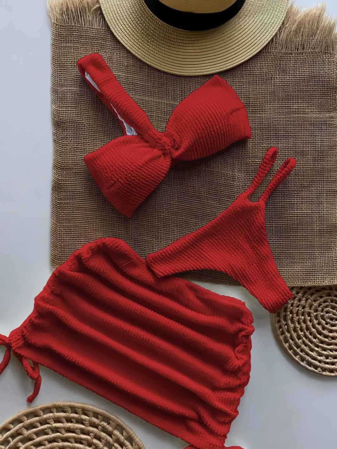 Damen Bandeau-Bikini-Set mit Raffungen EB