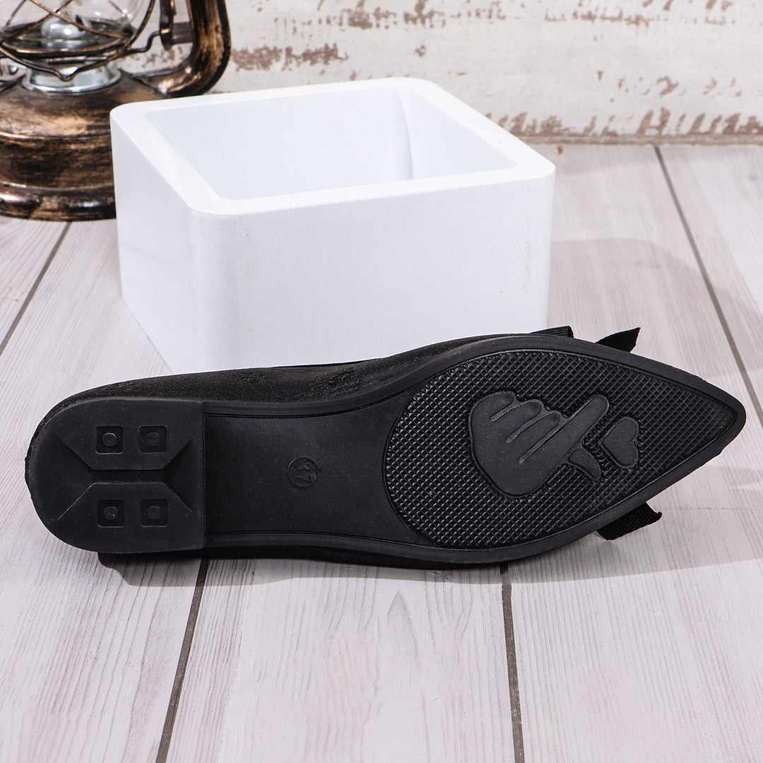 Damen Ballerinas mit floralem Muster und Schleifenverzierung EB