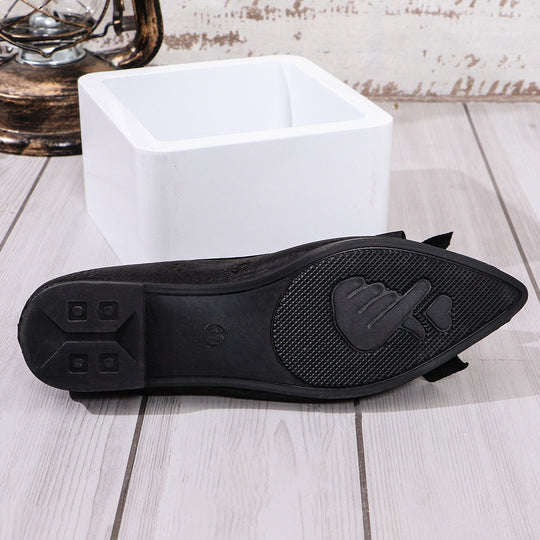 Damen Ballerinas mit floralem Muster und Schleifenverzierung EB