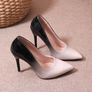 Damen elegante Lackpumps mit spitzem Zehenbereich EB