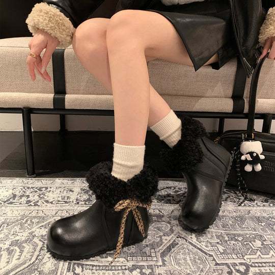 Damen Winterstiefel mit kuscheligem Innenfutter und modischer Schnürung EB