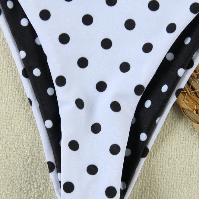 Damen Triangel-Bikini-Set mit modischem Punkte-Design EB