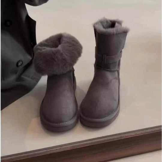 Damen Kuschelige Winterboots mit weichem Kunstfellkragen und robuster Sohle EB