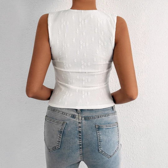 Damen Cut-Out Top mit geknotetem Design EB