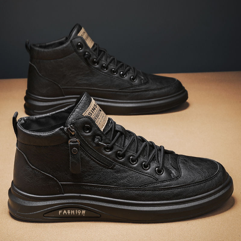Damen High-Top Sneakers mit einzigartigem Reißverschluss und weichem Leder EB