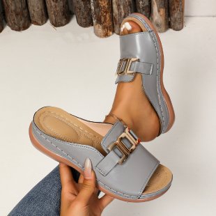 Damen Komfortable Riemensandalen mit elegantem Schnallen-Detail EB
