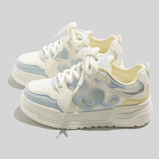 Damen Sportliche Sneakers mit floralem Design und atmungsaktiver Mesh-Oberfläche EB