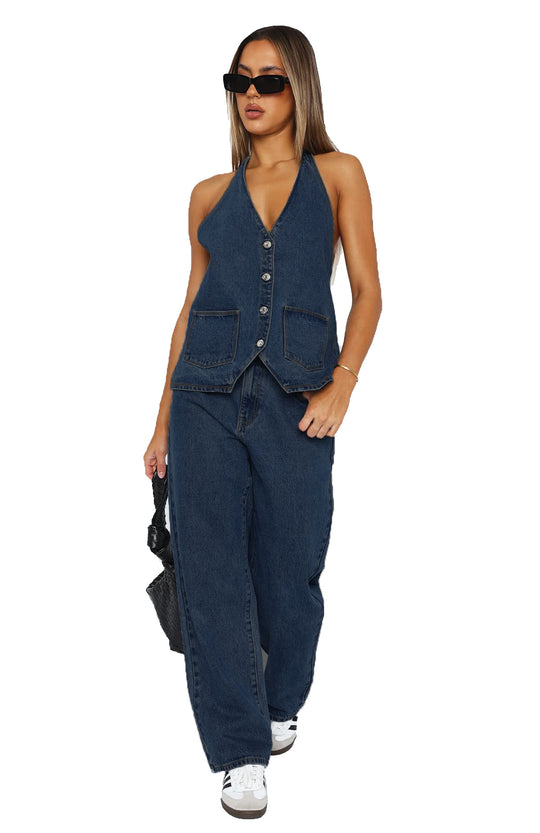 Damen Elegantes und lässiges Zweiteiler-Anzug-Set EB