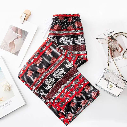 Damen Haremshose mit buntem Elefantenmuster EB