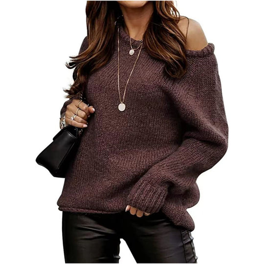 Damen Off-Shoulder Strickpullover EB