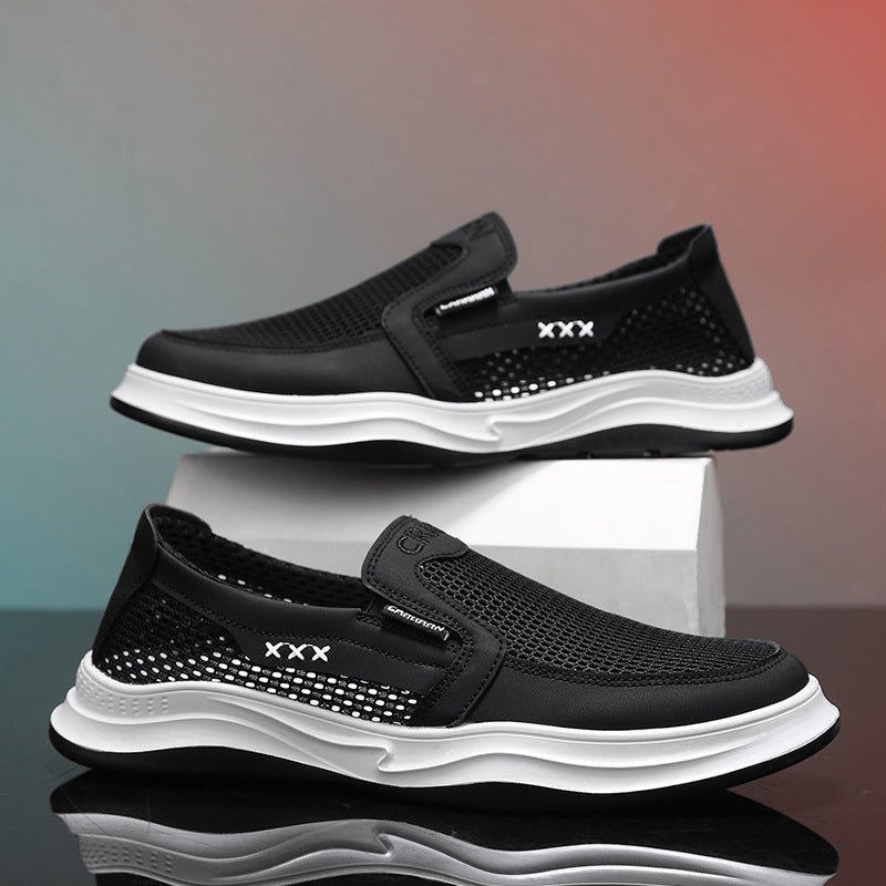 Damen Modische Slip-On Sneakers mit atmungsaktiver Oberflächenstruktur EB