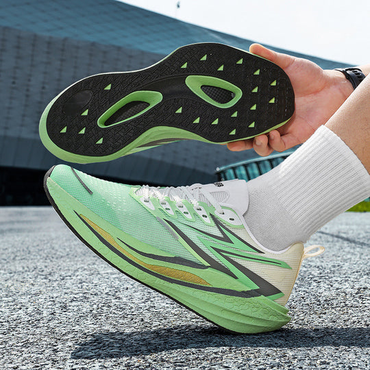 Unisex gepolsterte Straßenlaufschuhe mit rocker-Zwischensohle, energierückführender Dämpfung und atmungsaktivem Mesh-Upper EB