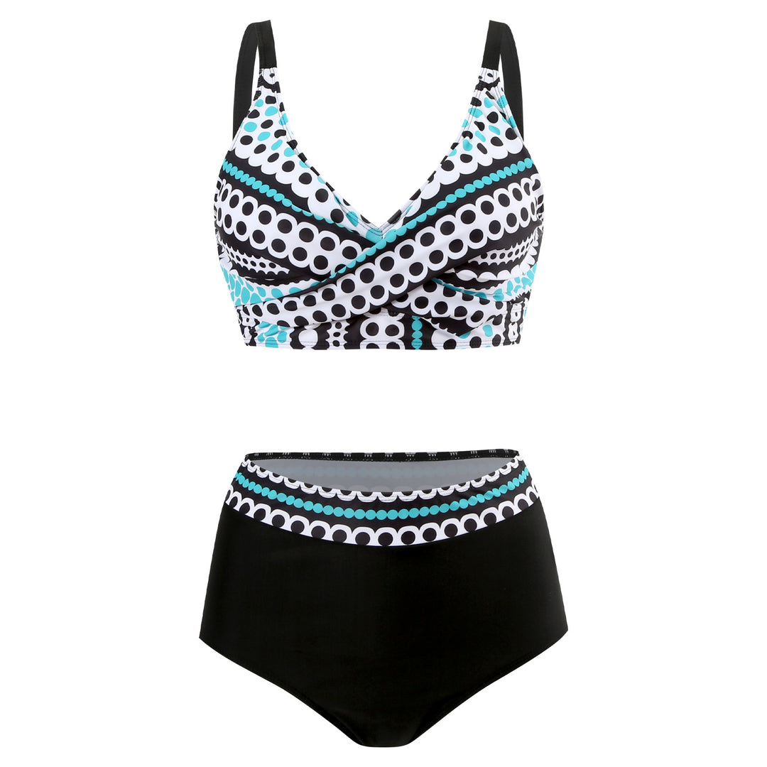 Damen Hochgeschnittener Bikini mit modischem Bauchschutz EB