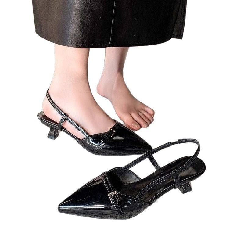 Damen spitze Slingback Ballerinas mit eleganter Schnalle EB