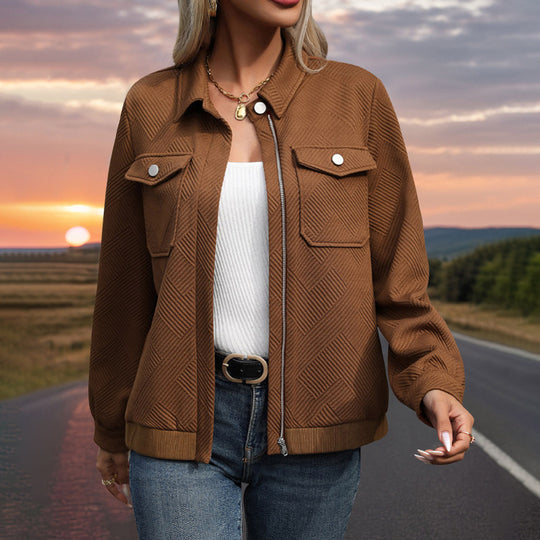Damen Utility-Jacke mit strukturierter Oberfläche und praktischen Taschen EB